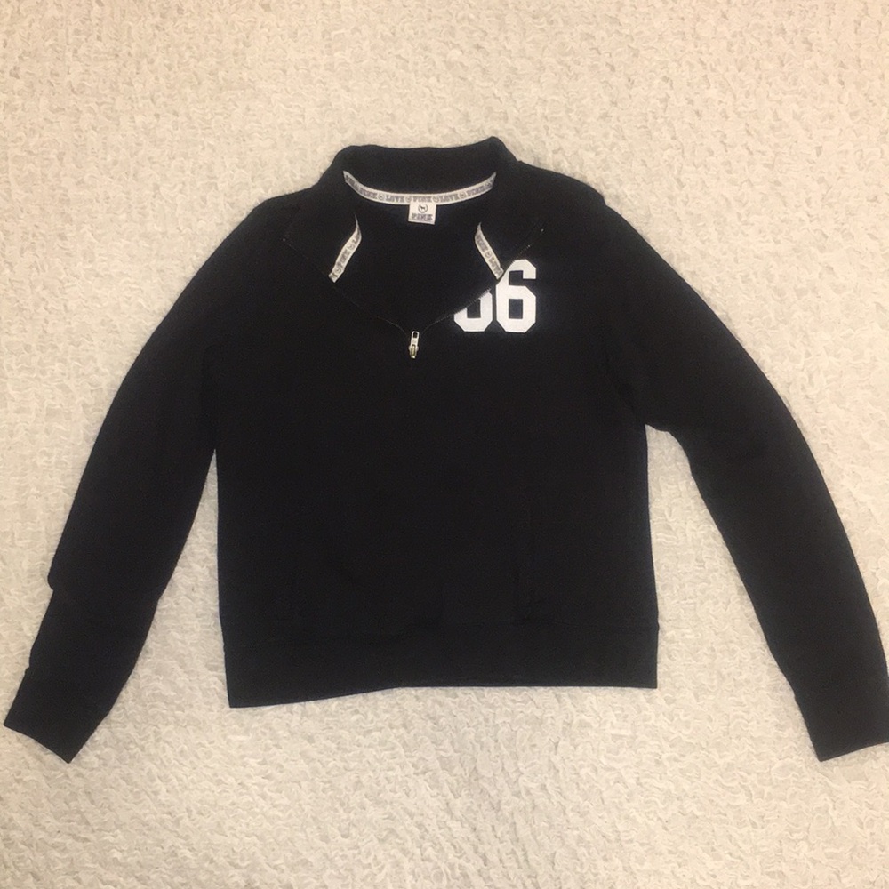 Black half zip Victoria Secret PINK pullover